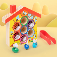Thumbnail for HoneyHive – Montessori &  Opettavainen – Puinen mehiläisten lajittelupeli