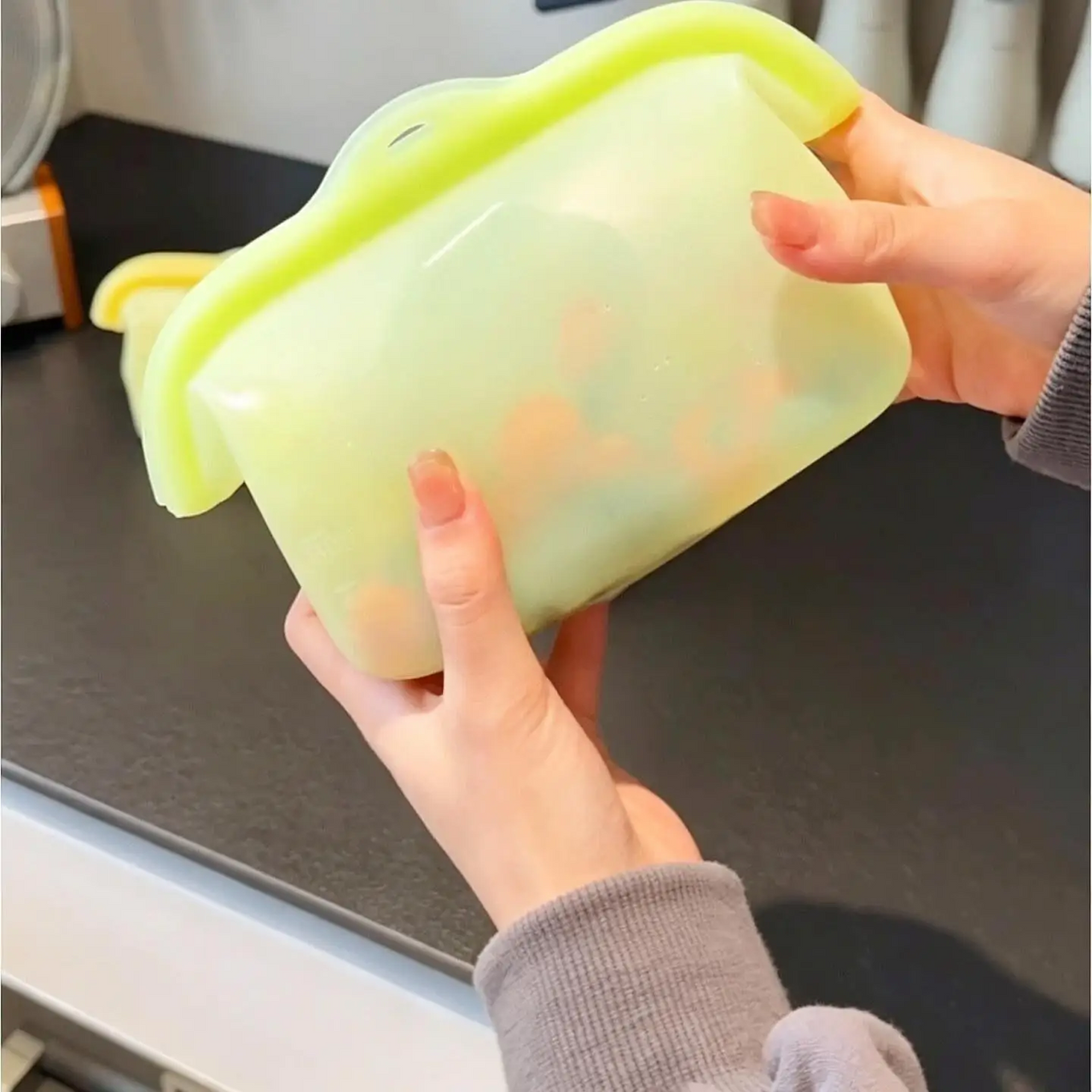 MealSaver – Käytännöllinen ja uudelleenkäytettävä – silikoninen elintarvikkeiden säilytyspussi