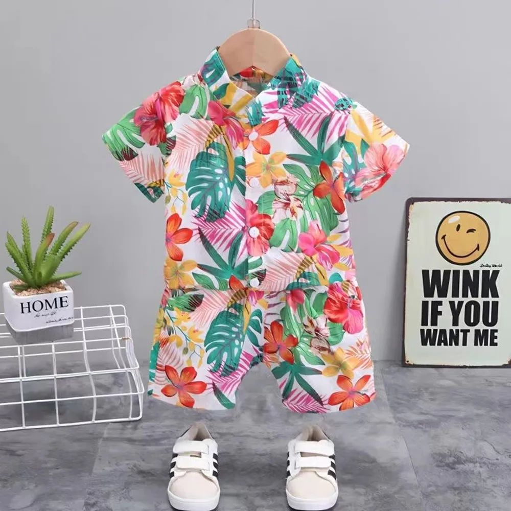 Mini Fashion™ - Raikas & iloinen - Kukkainen poikien setti