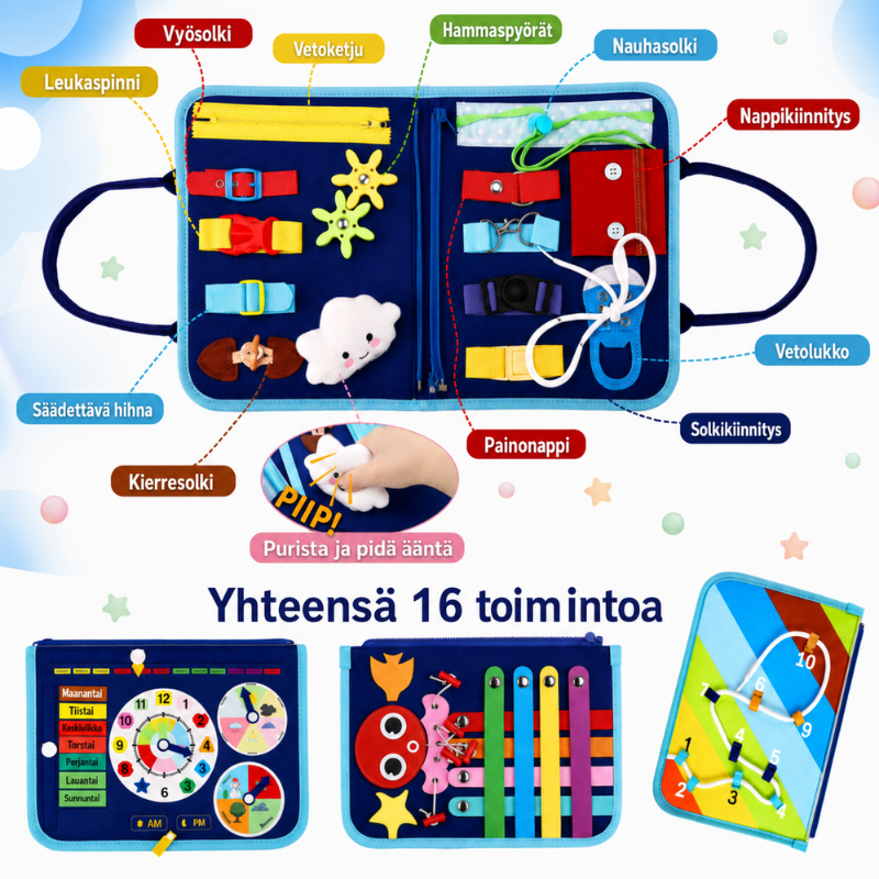 7-in-1 Busy Board – Motoriset taidot ja oppiminen – Aktiviteettitaulu