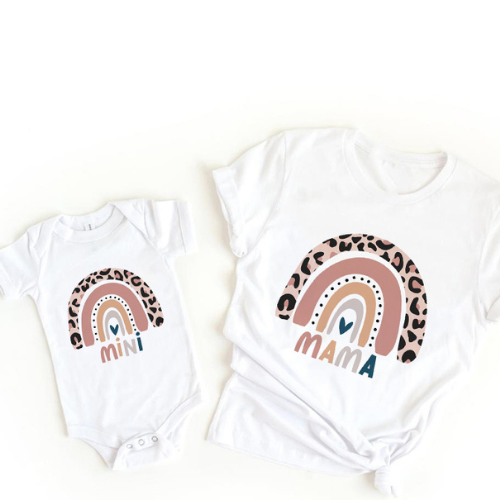 Mini Fashion™ - Äidille ja tyttärelle - Yhteensopiva paita ja body
