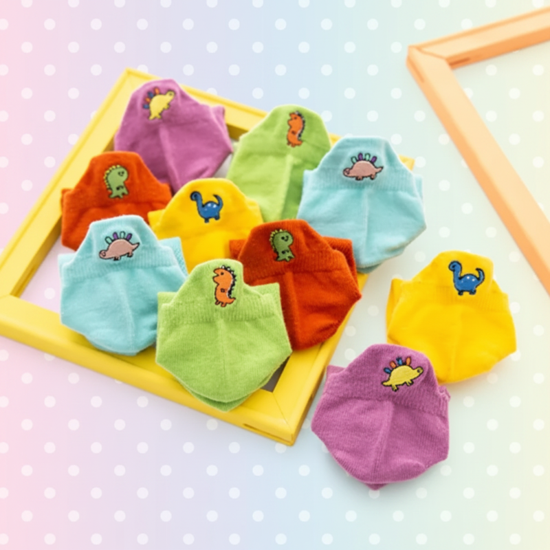 PlayfulToes – Värikkäät ja pehmeät – matalat lasten sukat (5 kpl:n pakkaus)