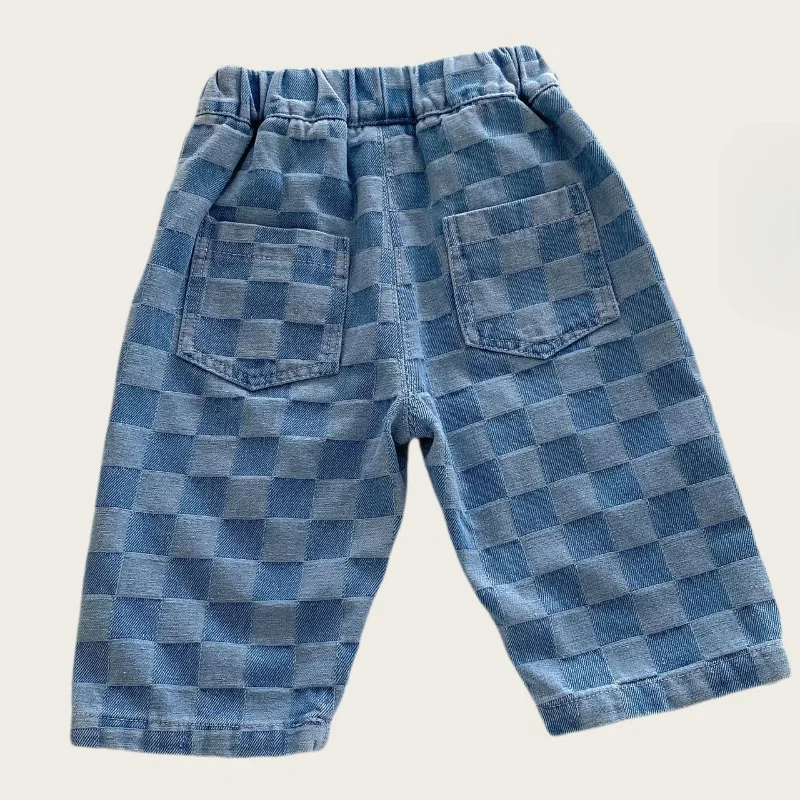 DenimCheck – Mukavat ja trendikkäät – lasten housut, joissa on ruutukuvio
