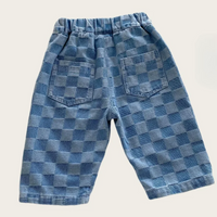 Thumbnail for DenimCheck – Mukavat ja trendikkäät – lasten housut, joissa on ruutukuvio