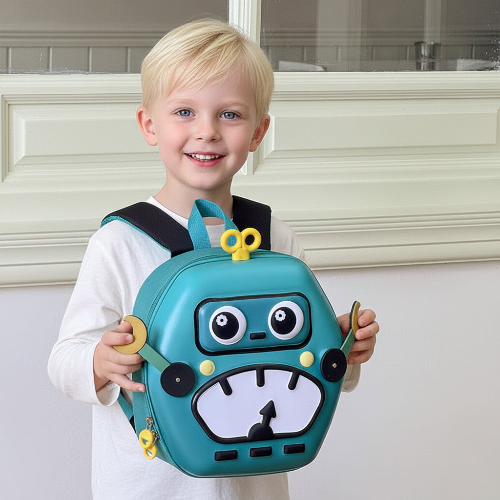 MiniBot – Tyylikäs ja käytännöllinen – lasten reppu, jossa on robottikuvio
