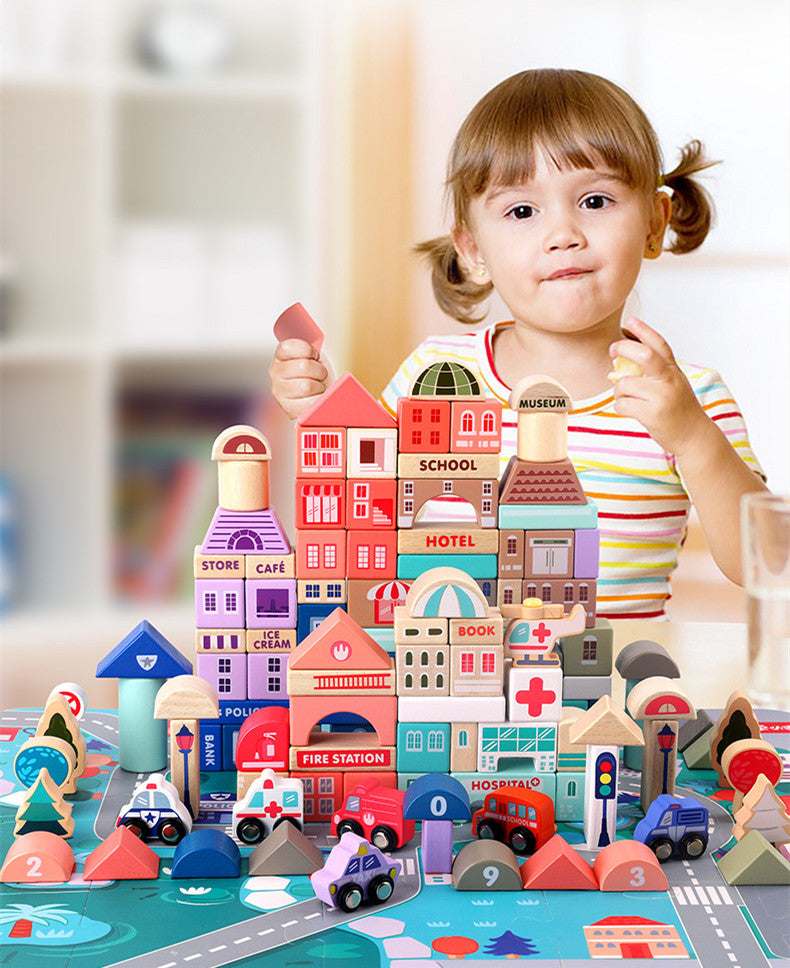 BuildJoy – Koulutus ja hauskuus – Puinen rakennuspalikkasarja kaupungissa