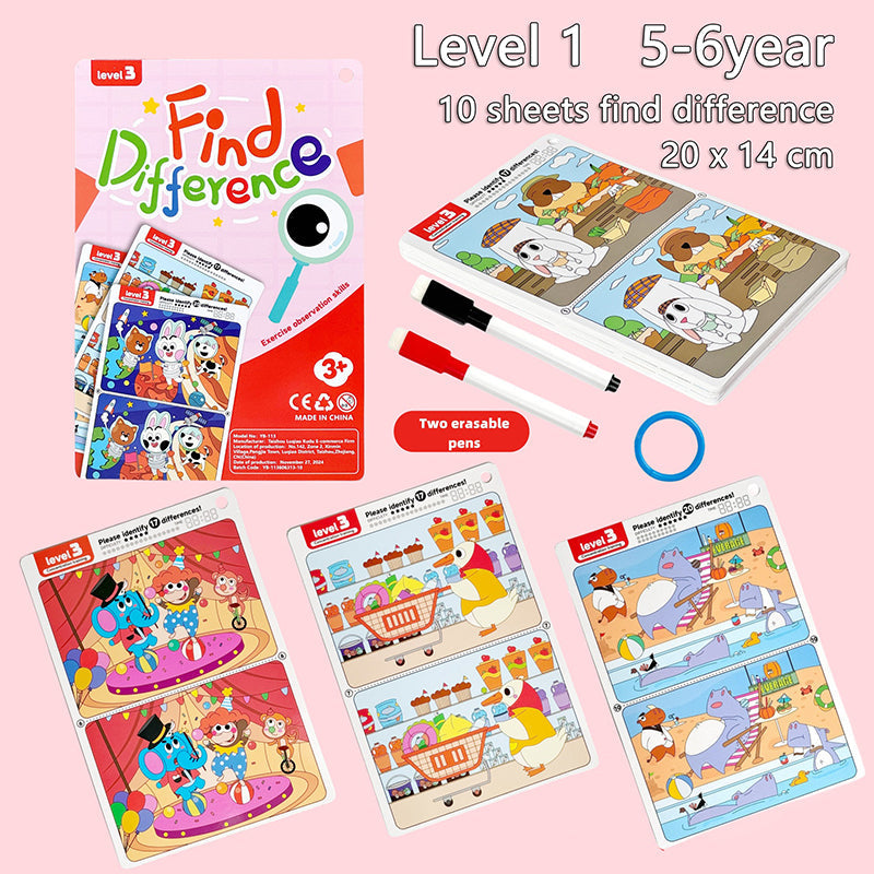 Spot the Difference Game – Keskittymiskyky ja oppiminen – Korttipeli