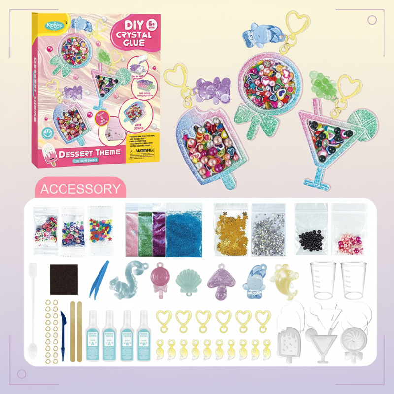 DIY Crystal Keychain Kit – Luova & leikkisä – avaimenperän askartelusetti