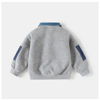 Thumbnail for CoolJunior – Lämmin ja tyylikäs – Poikien villapaita, jossa on denimkaulus
