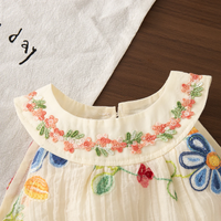 Thumbnail for MiniFlora – Kevyt ja viehättävä – Brodeerattu mekko pikkutytöille