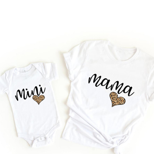 Mini Fashion™ - Äidille ja tyttärelle - Yhteensopiva paita ja body