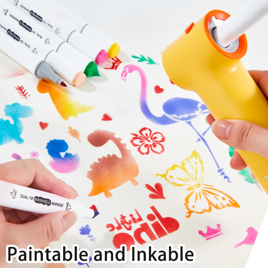 PaintBuddy – Luova & opettavainen – Kannettava airbrush-piirustussetti