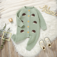 Thumbnail for CozyHedge – Pehmeä ja lämmin – Neulottu vauvan haalari, jossa on siilikuvio