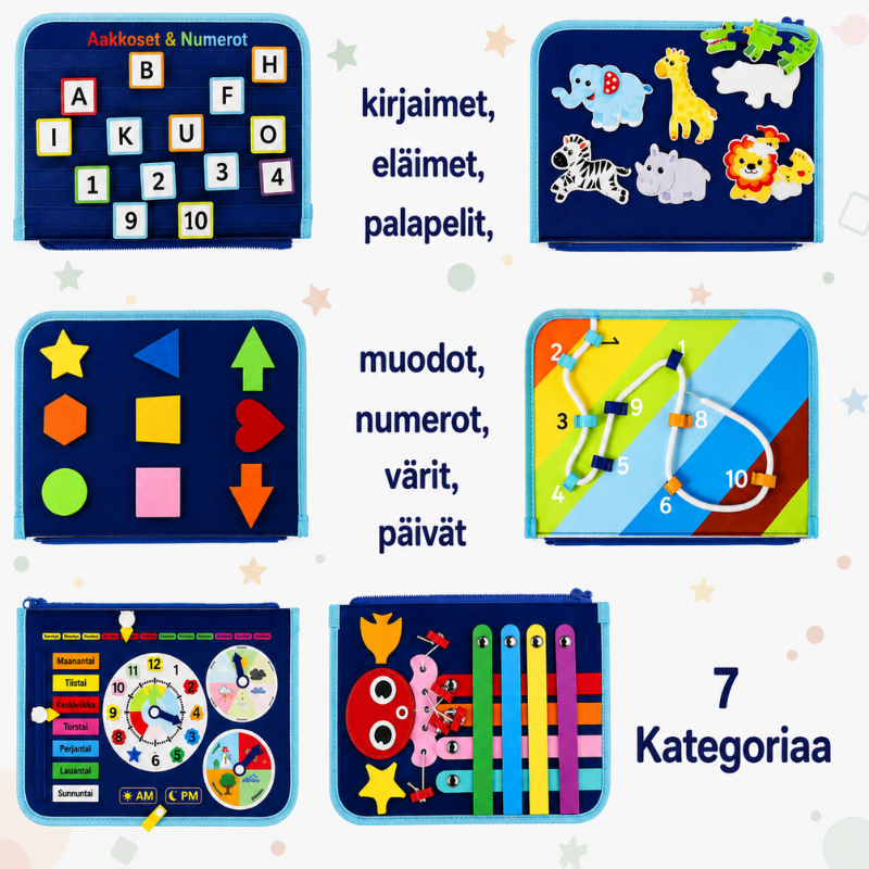 7-in-1 Busy Board – Motoriset taidot ja oppiminen – Aktiviteettitaulu