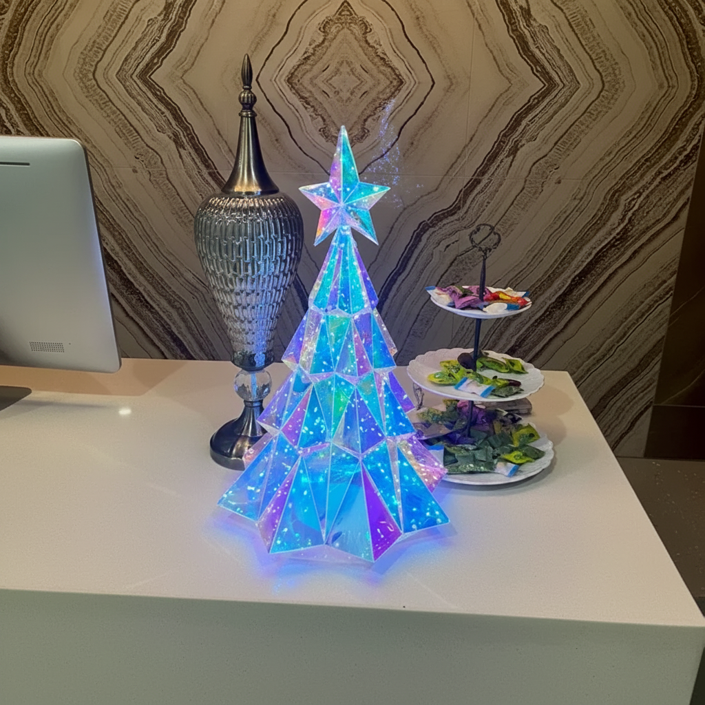 CrystalGlow – Juhlava ja tunnelmallinen – Koristeellinen LED-joulukuusi