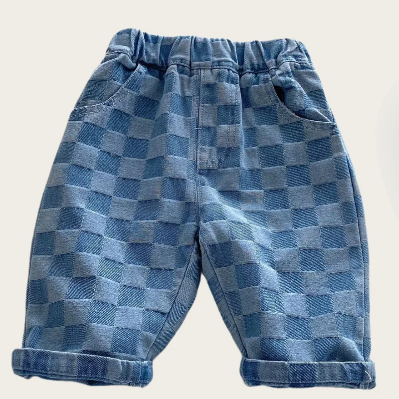 DenimCheck – Mukavat ja trendikkäät – lasten housut, joissa on ruutukuvio