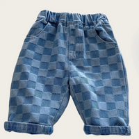 Thumbnail for DenimCheck – Mukavat ja trendikkäät – lasten housut, joissa on ruutukuvio