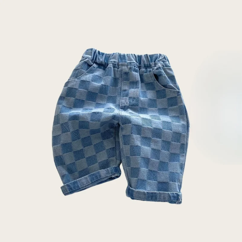 DenimCheck – Mukavat ja trendikkäät – lasten housut, joissa on ruutukuvio