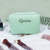 Thumbnail for Striped Name Pouch – Henkilökohtainen ja tyylikäs – meikkipussi