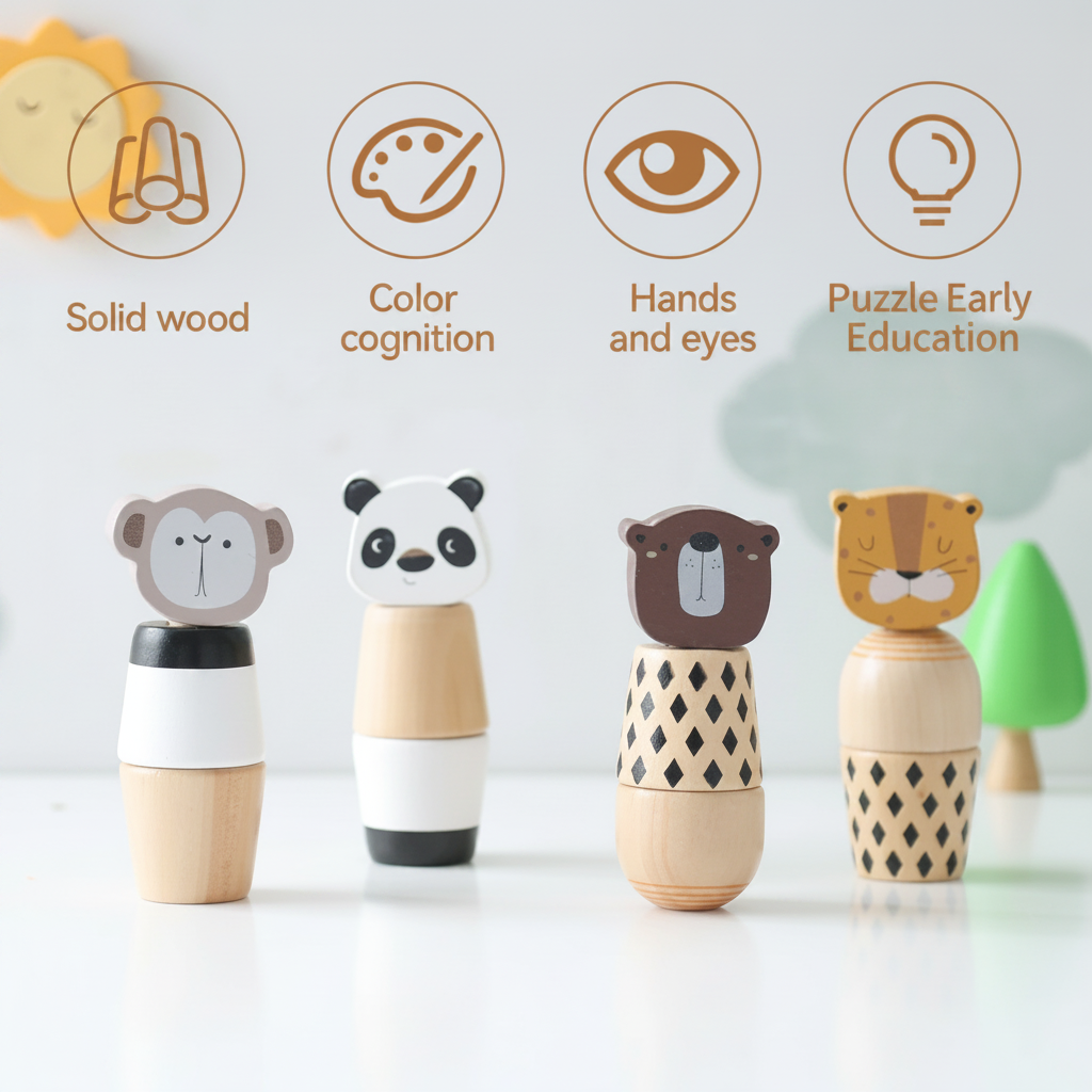 WoodyFriends – Motoriikka ja hauskanpito – Puinen eläinpinoamislelu