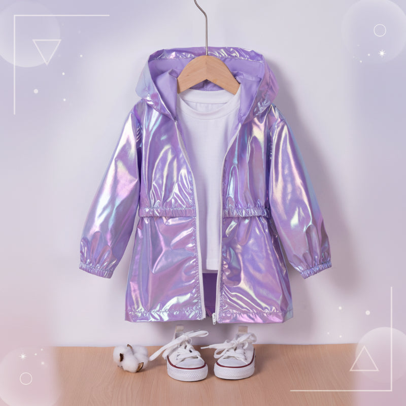 LumiBreeze – Kiiltävä ja kevyt – Lasten sadetakki hupulla