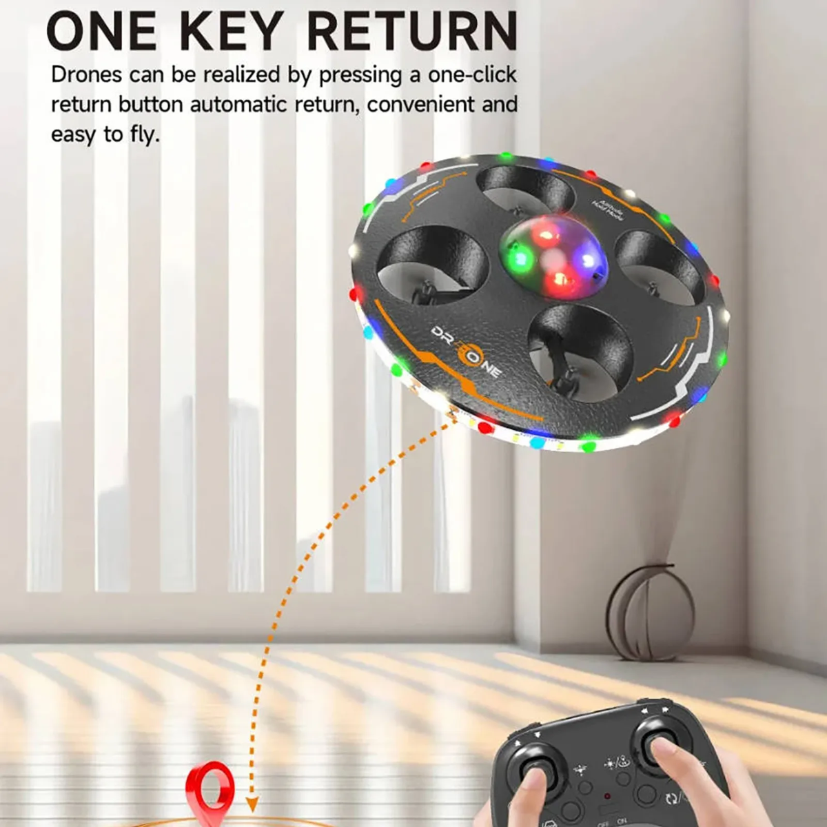 AeroQuest – LED & RC – Leijuva UFO-drone