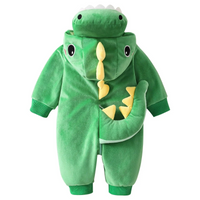 Thumbnail for RoarBuddy – Söpö ja leikkisä – vauvan dinosaurus-onesie, jossa on huppu