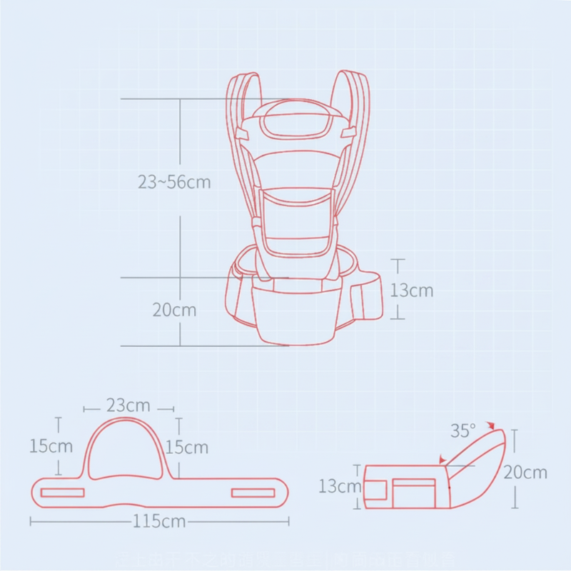 CozyCarry – Kätevä ja säädettävä – 3-in-1-lasten kantoreppu