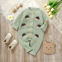 Thumbnail for CozyHedge – Pehmeä ja lämmin – Neulottu vauvan haalari, jossa on siilikuvio
