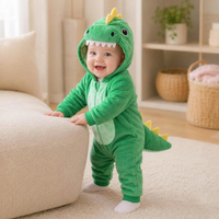 Thumbnail for RoarBuddy – Söpö ja leikkisä – vauvan dinosaurus-onesie, jossa on huppu