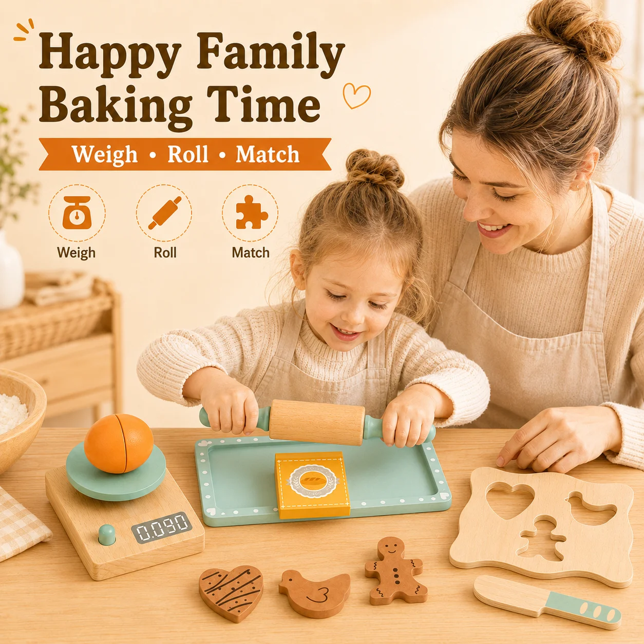 BakeBuddy – Luova & opettavainen – Puinen leivontasetti