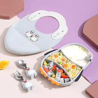 Thumbnail for MiniMeal – Turvallinen ja luistamaton – silikoninen pikkulasten lautasetti ja ruokailuvälineet