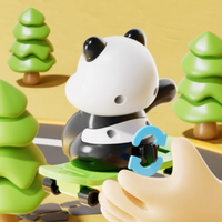 Thumbnail for PandaPlay – Hauska & aktiivinen – vetokäyttöinen panda-lelu