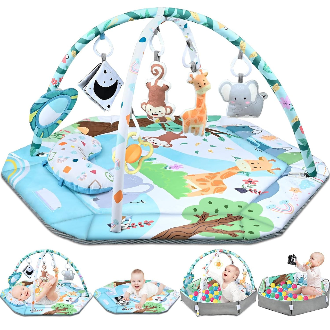 SensoryHaven – 8-in-1 Kasvu & Leikki - vauvan leikkimatto