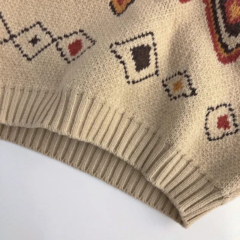 LittleRetro – Lämmin ja tyylikäs – neulottu lasten villapaita, jossa on timanttikuvio