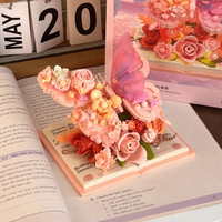 Thumbnail for BloomBook – Romanttinen ja luova – 3D-kukkakirja, jossa on ruusuja ja perhosia
