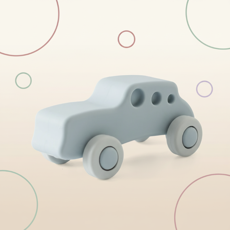 Montessori Silicone Toy Car – Turvallinen ja purulelu – silikoninen puruleluajoneuvo