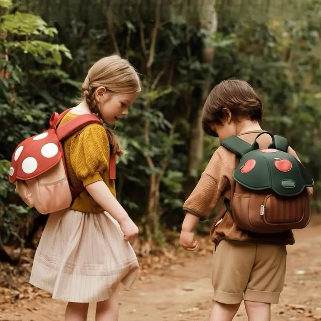 MushroomPack – Söpö ja käytännöllinen – lasten reppu, muotoilu