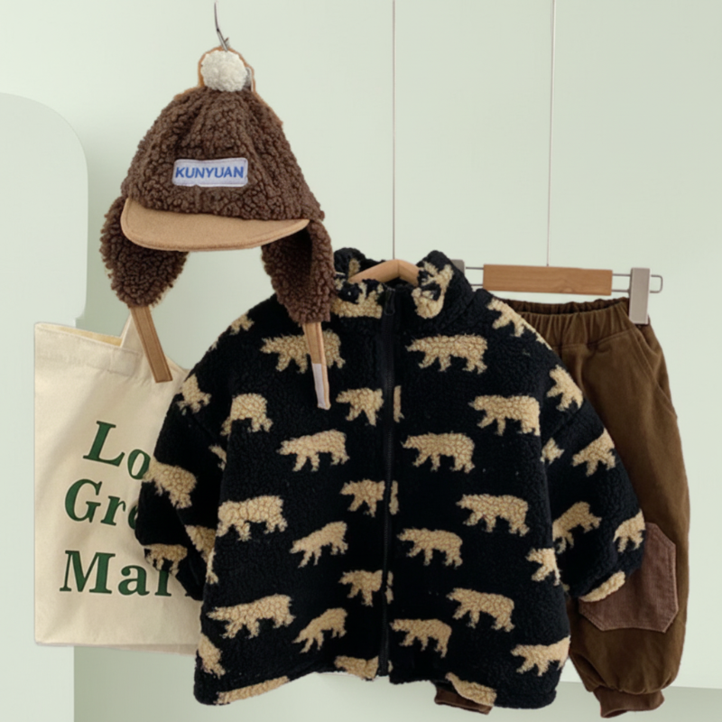 Mini Fashion™  – Erittäin pehmeä ja lämmin – Karhufleece-takki