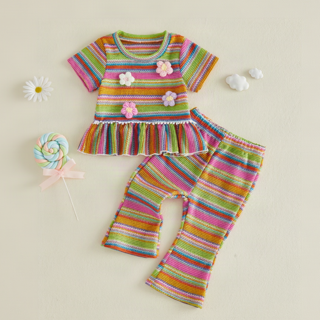 RainbowBloom – Värikäs ja suloinen – Lasten asu ”Flower Power”