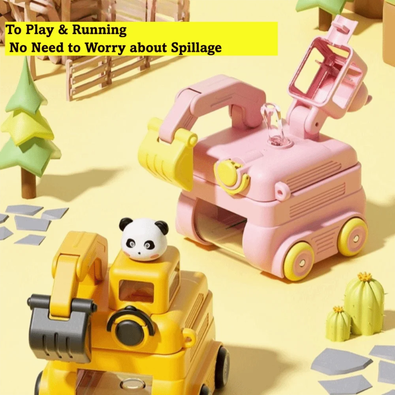 TinyExcavators – Ainutlaatuinen ja käytännöllinen – Kaivinkone-vesipullo, jossa on pilli