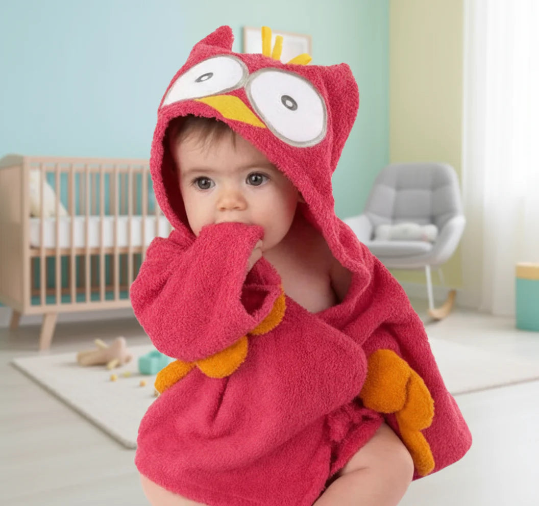 CozyNest – Pehmeä ja imukykyinen – eläinaiheinen kylpytakki