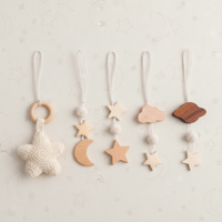 Thumbnail for Wooden Baby Rattle Toy – Aistien kehittymistä tukeva ja turvallinen – Vauvojen liikuntatunti