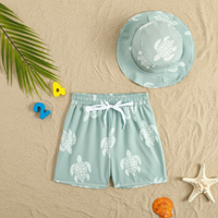 Thumbnail for Beach Set – Värikäs ja tyylikäs – Kuviolliset uimahousut ja hattu