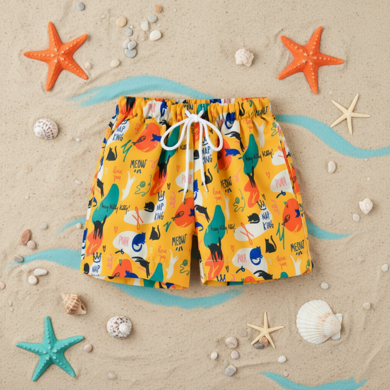 Beach Shorts – Kevyt ja leikkisä – trooppiset lasten uimahousut