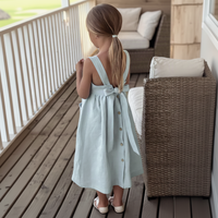 Thumbnail for BloomGrace – Söpö ja mukava – lasten mekko, jossa on rusetti ja säädettävät olkahihnat