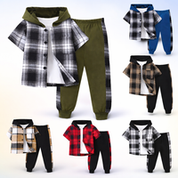 Thumbnail for Boys Checkered Outfit – Trendikäs ja mukava – Ruudullinen lastenvaatesetti