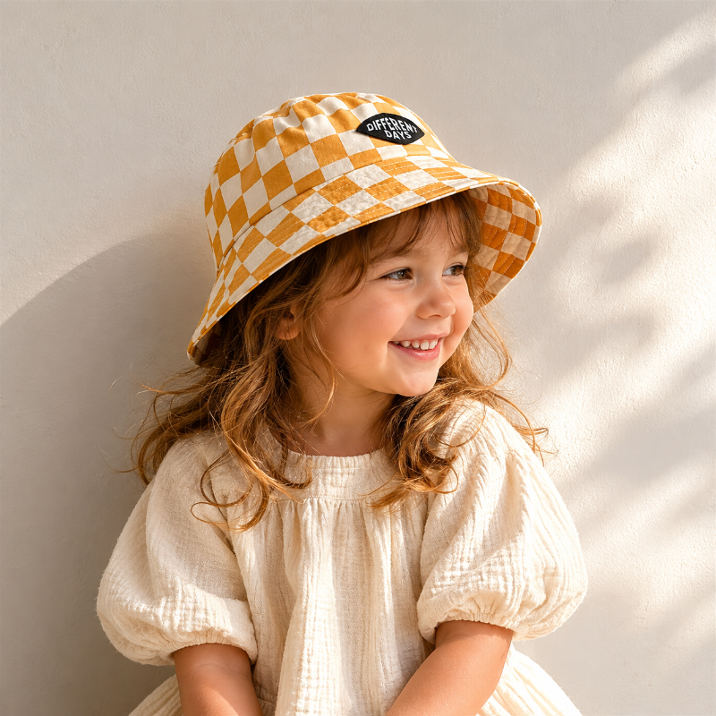 Bucket Hat – Söpö ja suojaava – lasten ruudullinen hattu