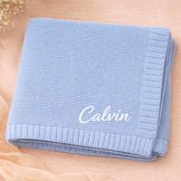 Thumbnail for Personalized Baby Blanket – Pehmeä ja ainutlaatuinen – henkilökohtaisesti brodeerattu puuvillapeitto