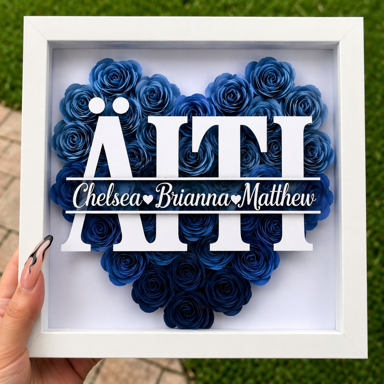 Personalized Rose Shadow Box – Ainutlaatuinen äitienpäivälahja – Henkilökohtainen ruusujen varjolaatikko